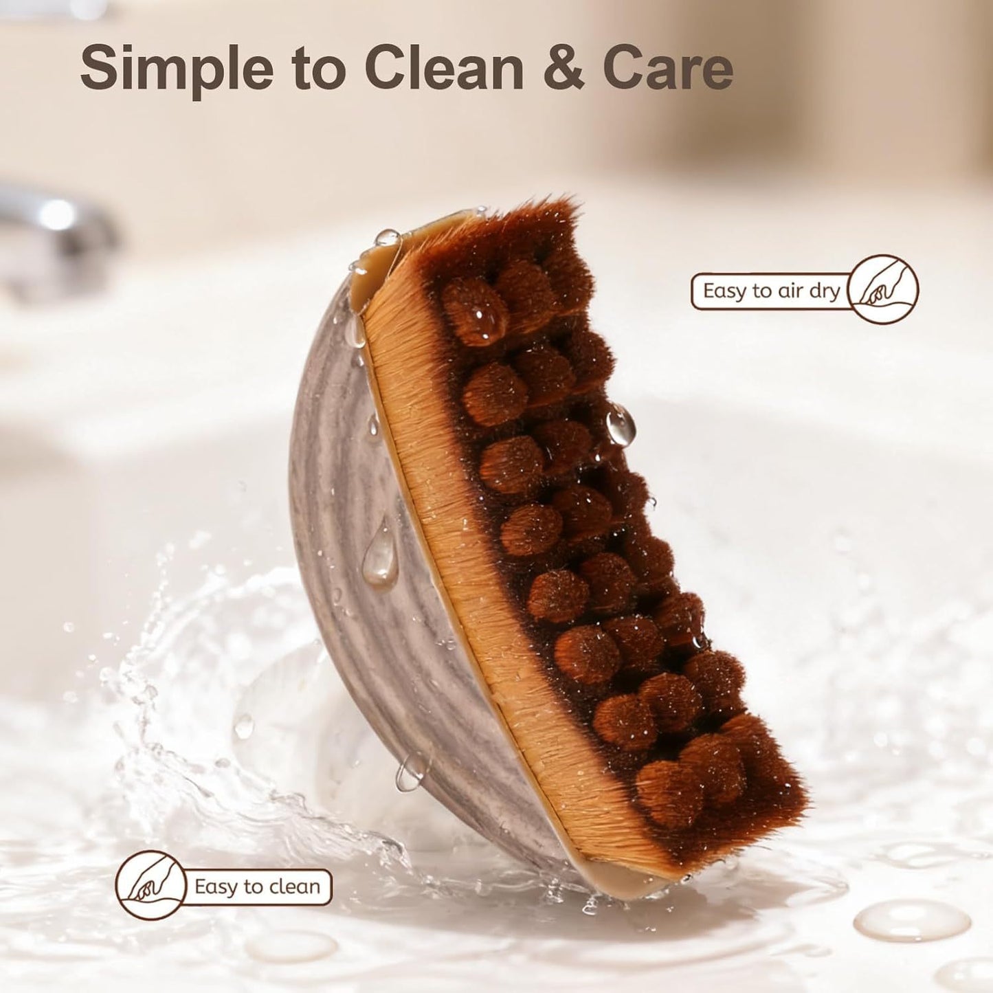 Eprolo Veloura lymphatic contour facial brush with soft bristles for gentle skin massage and facial contouring.